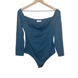 BABATON ARITZIA Women's XL Round Neck Bodysuit Top Long Sleeve Deep Teal